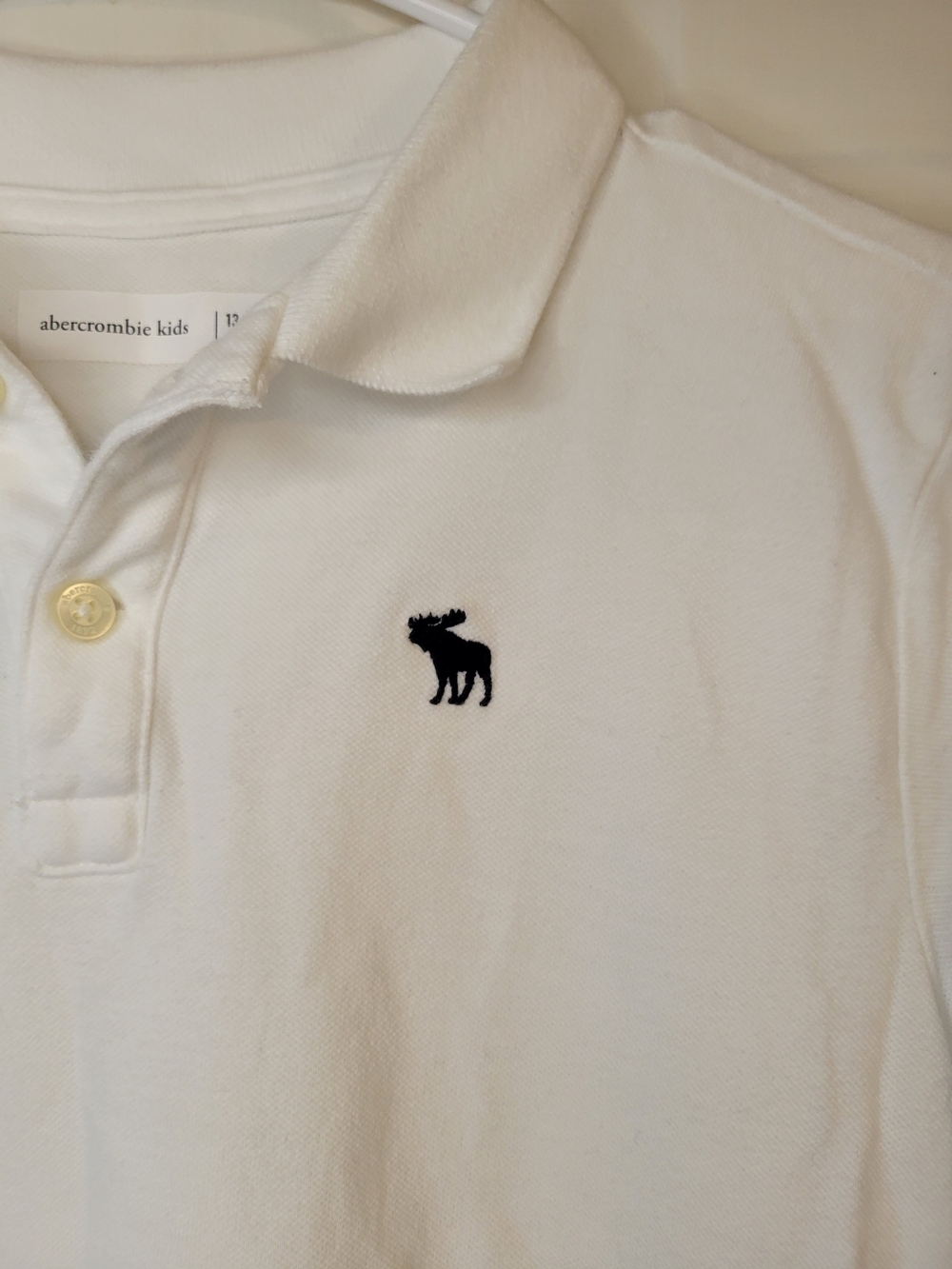 Abercrombie & Fitch Boy's White Polo Shirt - Picture 3 of 7